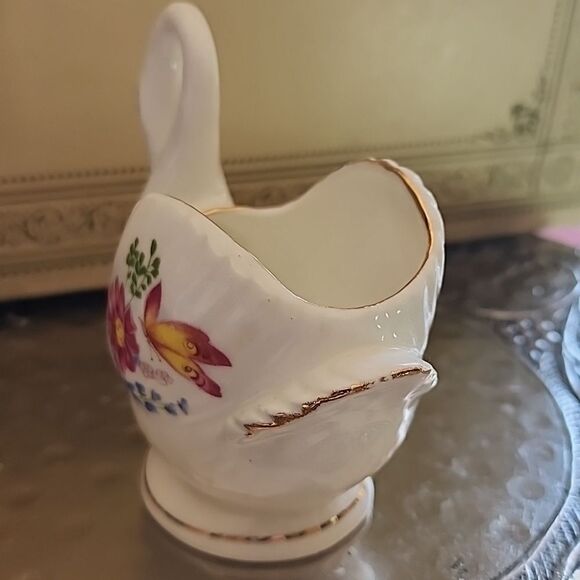 Vintage Floral Swan Figurine Trinket Dish Lefton Porcelain Coquette Bridal - Picture 8 of 14